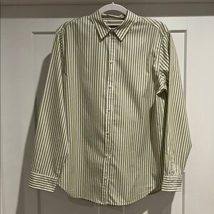 Everlane Green Striped Cotton Button-Down Shirt